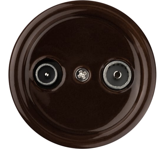 Изображение товара Проходная розетка TV+R TDM ELECTRIC коричневая «Болонь» SQ1820-0456
