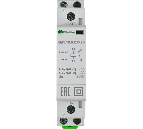 Изображение товара Модульный контактор РЕЛЕОН 1НО контакт 25А; 230В AC/DC; KM110023025