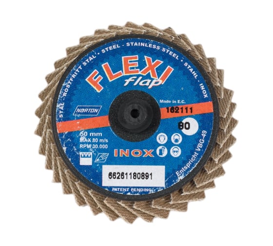 Изображение товара Лепестковый диск Norzon Mini FLEXIFLAP с креплением TR, d50 мм, Р80 NORTON 66261180891