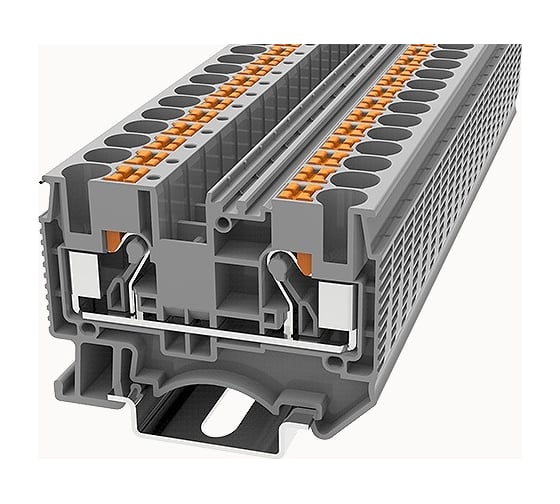 Изображение товара Клемма Degson на дин-рейку, 6 кв.мм, push-in, серая, 50 штук DS6-01P-11-00Z(H)