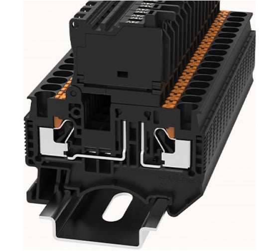 Изображение товара Клемма Degson с предохранителем, 4 кв.мм, push in, черная, 100 штук DS4-HE-01P-13-00Z(H)