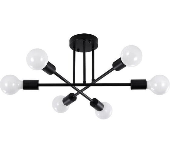 Изображение товара Люстра 6 рожков без плафонов, черная Балтийский светлячок L-06CH