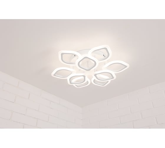 Изображение товара Потолочная светодиодная люстра Schaffner, цвет белый. Люстра с пультом управления, освещение до 18 кв.м, мощность 126 Вт Sera 2590-9