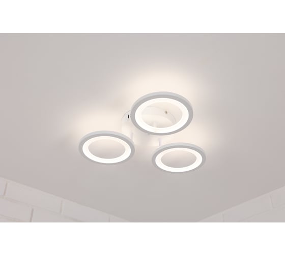 Изображение товара Потолочная светодиодная люстра Schaffner, LED, цвет белый. Люстра с пультом управления, освещение до 12 кв.м, мощность 66Вт. Olmo 21300-3