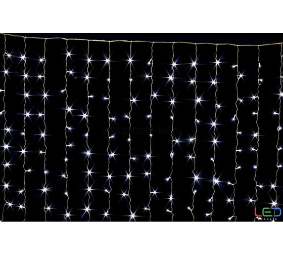 Изображение товара Гирлянда SHLights Занавеc 300мульти/белых LED 2x1,5 м, MC-LDCL300-CMW