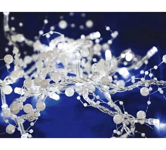 Изображение товара Электрогирлянда SHLights 30 белых LED, 1,8 м декорирована, PRLD30-W