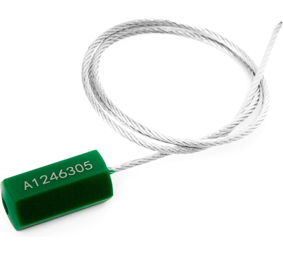 Изображение товара Тросовая пломба Пломба.Ру d1,8 мм., L300 мм. цвет зеленый 10 шт. призма 1006024