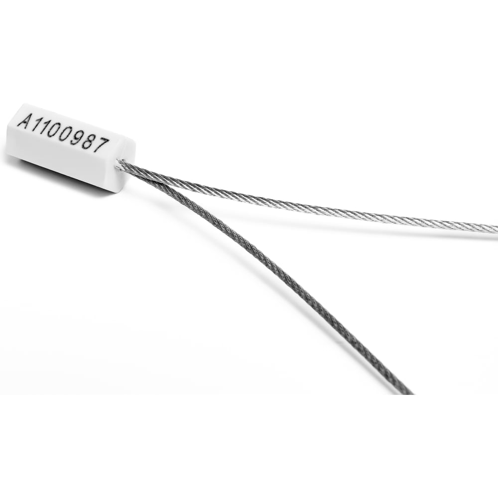 Изображение товара Тросовая пломба d1,8 мм L300 мм белая 10 шт Пломба.Ру