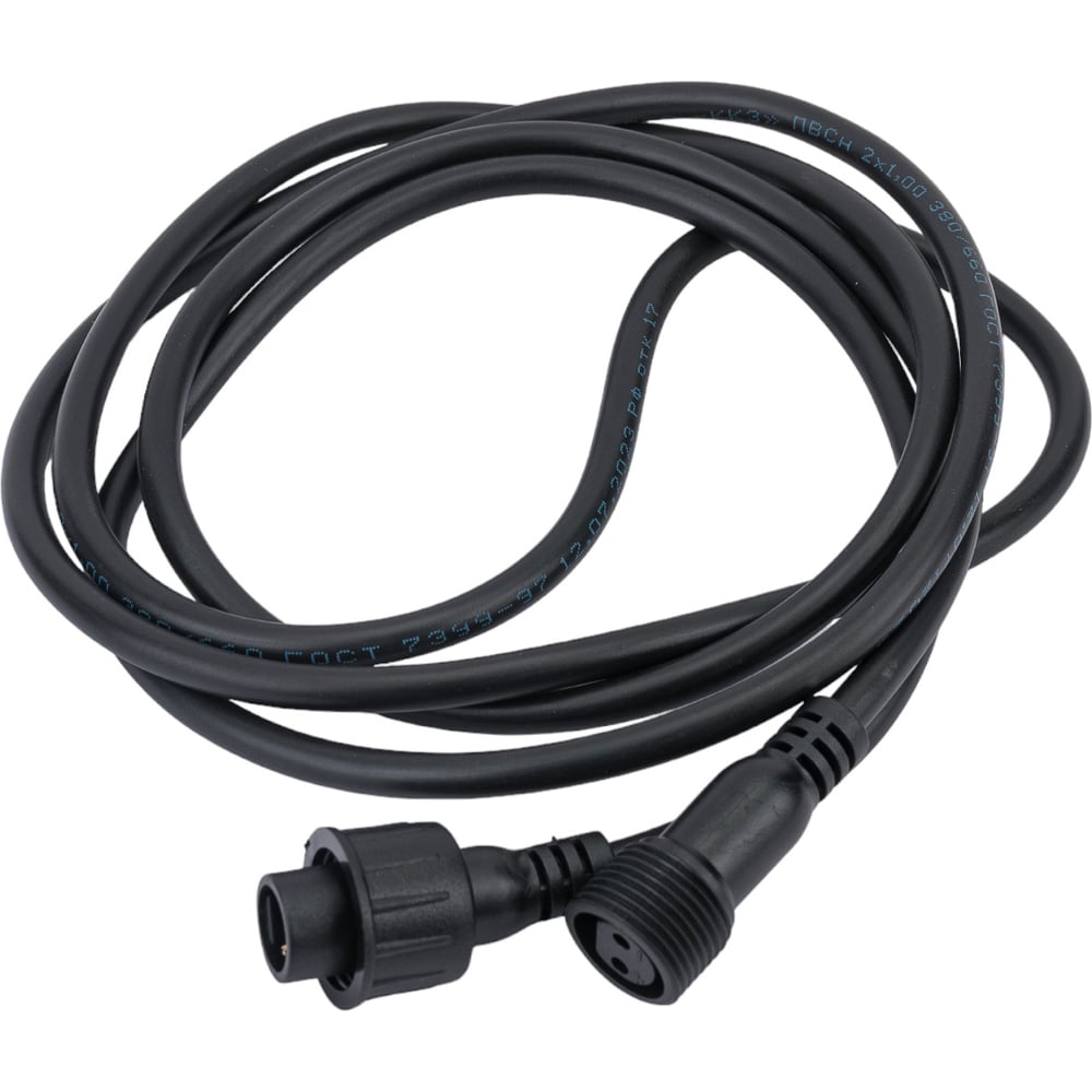 Изображение товара Удлинитель TEAMPROF 2м 2pin для улицы черный ПВХ IP54