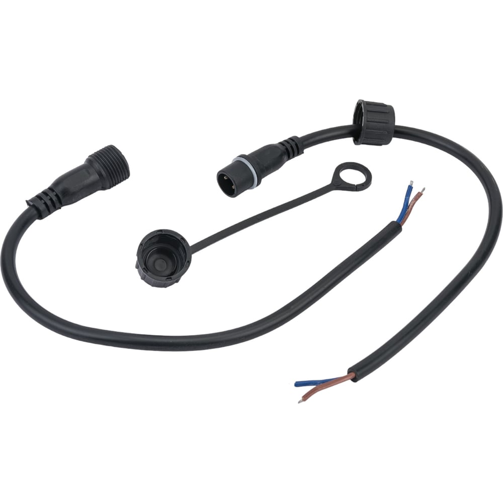 Изображение товара Коннектор TEAMPROF папа-мама 2 пина 600 мм IP65 черный TPF-MF2-60/2-B