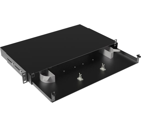 Изображение товара Оптическая полка DKC выдвижная, без лицевой панели, неукомплектованная, 1u, черная RNFPE1U24