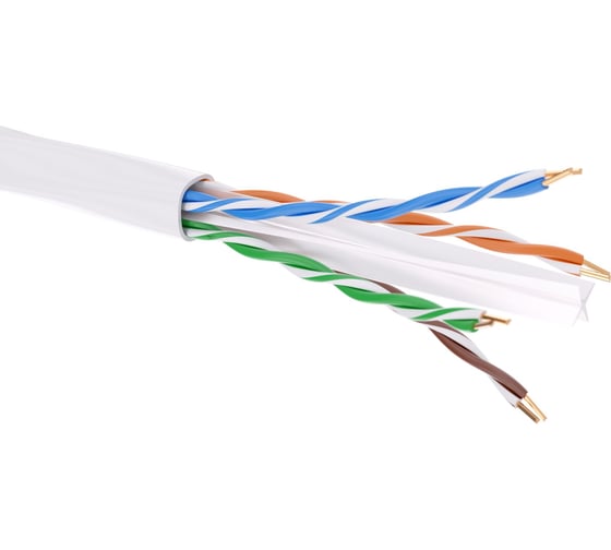 Изображение товара Кабель DKC витая пара кат. 6 неэкранированный u/utp, 4 пары, нг(а)-hf, цвет внешней оболочки белый, коробка 305 м RN6UUK01WH