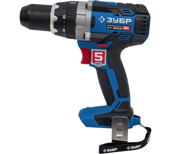 Изображение товара Бесщеточная дрель-шуруповерт ЗУБР Профессионал Т7 20 В, 100 Нм, без АКБ DB-211
