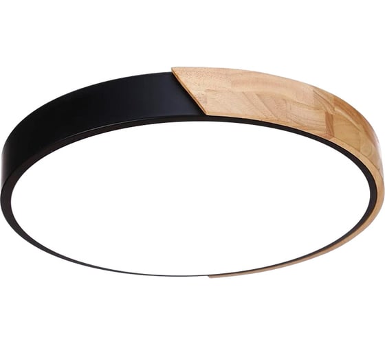 Изображение товара Потолочная сетодиодная люстра Балтийский светлячок черная с деревянной вставкой P-40CH