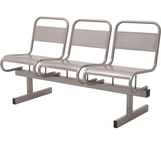 Изображение товара Многоместная секция ООО Комус ud_раунд перфорированная см119-03 3 места, серый ral 9006м 1145982