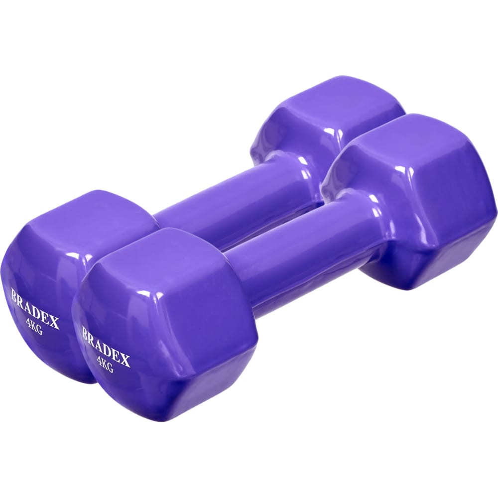 Набор обрезиненных гантелей BRADEX мяч для фитнеса фитбол 65 bradex sf 0718 с насосом фиолетовый