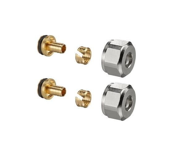 Изображение товара Набор со стяжным кольцом Oventrop 12 мм, латунь, для наружной резьбы G 3/4, металлическое уплотнение, 2 набора в комплекте 1016861