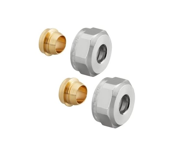 Изображение товара Набор со стяжным кольцом Oventrop 18 мм, латунь, для наружной резьбы G 3/4, НГ никелированная 1027477