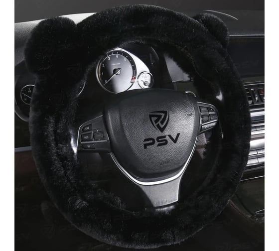 Изображение товара Оплетка на руль из искусственного меха PSV MISHKA Extra Черный M 136100
