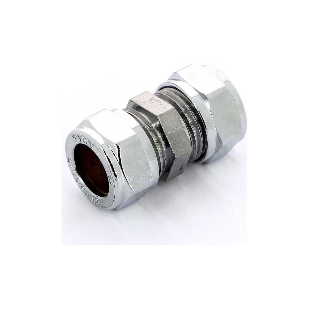 Изображение товара Прямое соединение Tiemme 10x10 обжим хром 1130019/1101C101000CZ - надежный переходник для труб