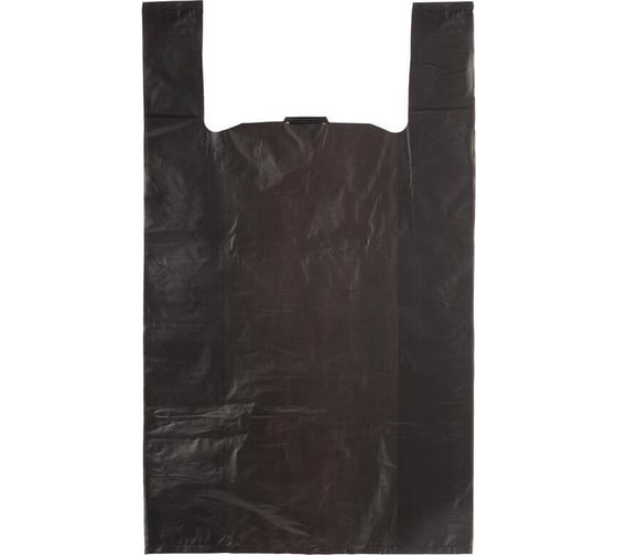 Изображение товара Пакет-майка ООО Комус усиленный пнд, 40+18x70, черный, 30 мкм, 50 шт в упаковке 1031075