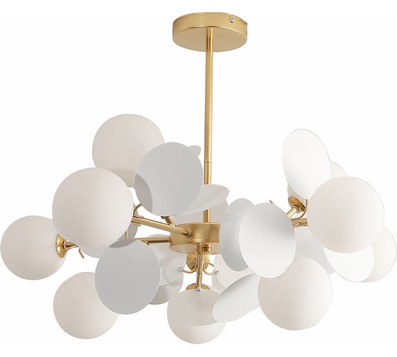 Изображение товара Люстра Балтийский светлячок 8 плафонов с лепестками, белая WL-10008