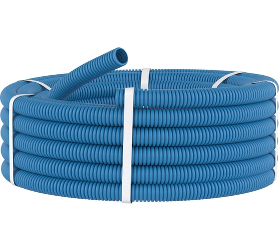 Изображение товара Труба DKC ППЛ гибкая гофр. д.50мм, легкая без протяжки, 15м, цвет синий 10950