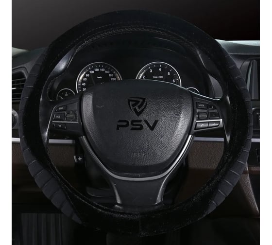 Изображение товара Оплетка на руль PSV LOSK черный отстрочка белая M, вельвет велюр 136077