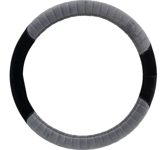 Изображение товара Оплетка на руль PSV LOSK черно-серый, отстрочка серая M, вельвет велюр 136078