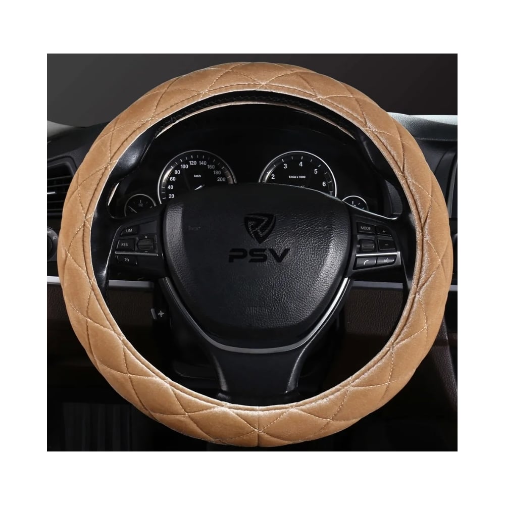 Изображение товара Оплетка на руль PSV CONVEX PRO бежевый вельвет M диаметр 37-39 см