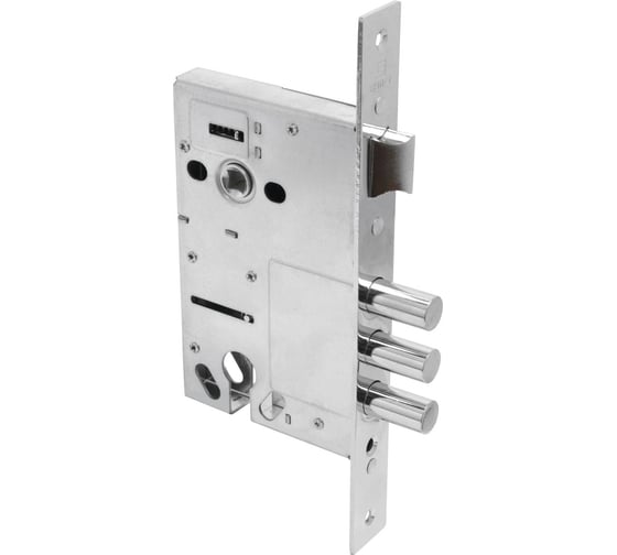 Изображение товара Корпус замка для металлических дверей БУЛАТ ЗВ4-3(14).60.85.08 хром, без ручек, без ц/механизма 14938