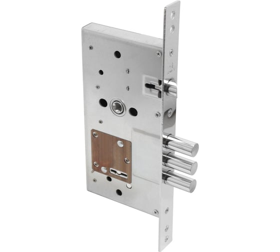 Изображение товара Врезной замок для металлических дверей БУЛАТ ЗВ9-8.60.85.3(16).08 хром, сувальдный, б/о б/наклад, 5 ключей 14933