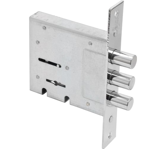 Изображение товара Врезной замок для металлических дверей БУЛАТ ЗВ8-6.60.00.3(14).08 хром, сувальдный, б/о б/наклад, 5 ключей 14935