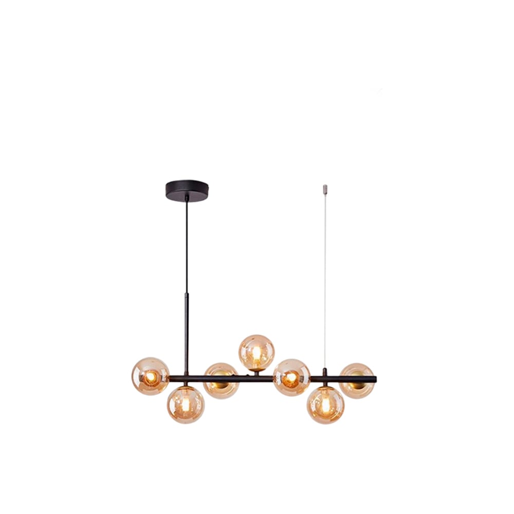 Изображение товара Подвесная люстра Балтийский светлячок 7 плафонов черно-золотая G9