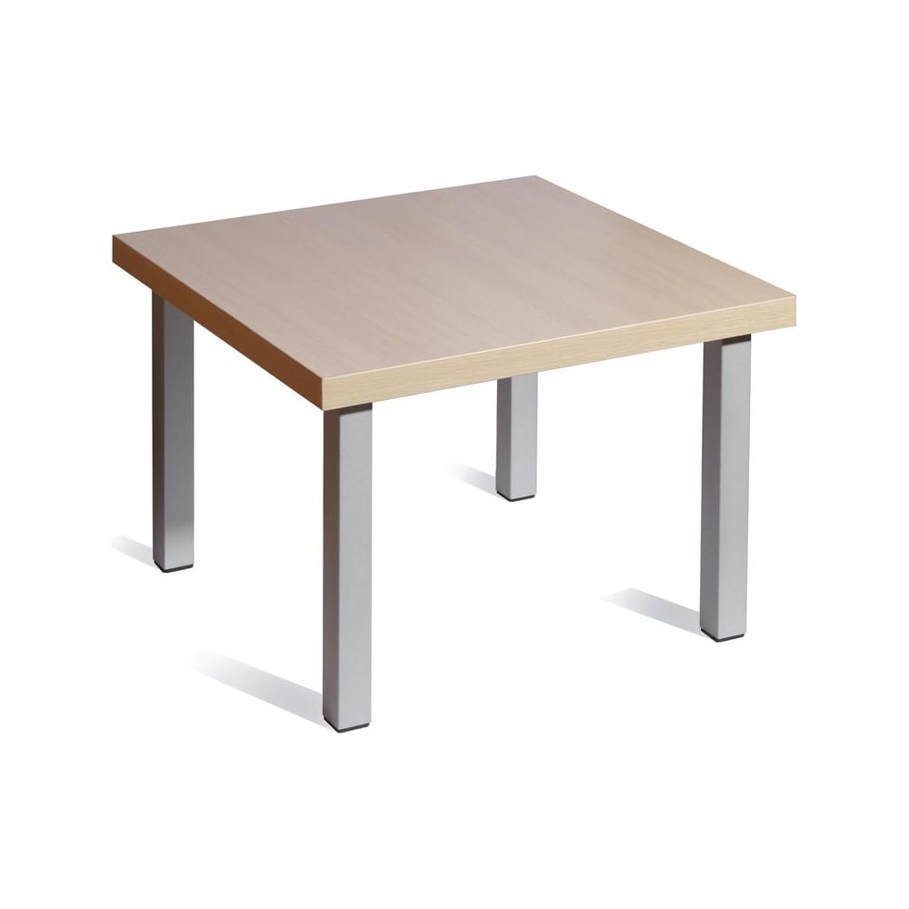 Изображение товара Журнальный стол Комус kd_триада выбеленный дуб металлические ножки 600x600 мм