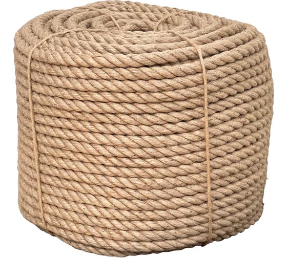 Изображение товара Джутовый крученый канат truEnergy диаметр 14 мм, качество HESSIAN, бухта 25±1,25 кг 12694