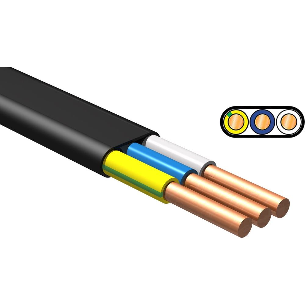 Изображение товара Кабель ВВГ-Пнг(A)-LS NVO 3x1,5 80 м по ГОСТ для внутренней прокладки