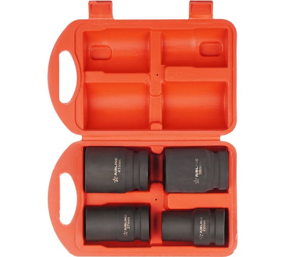 Изображение товара Набор головок ударных 1"DR, 78 мм, 4 предмета (22-41 мм) пластиковый кейс Airline ATAS083