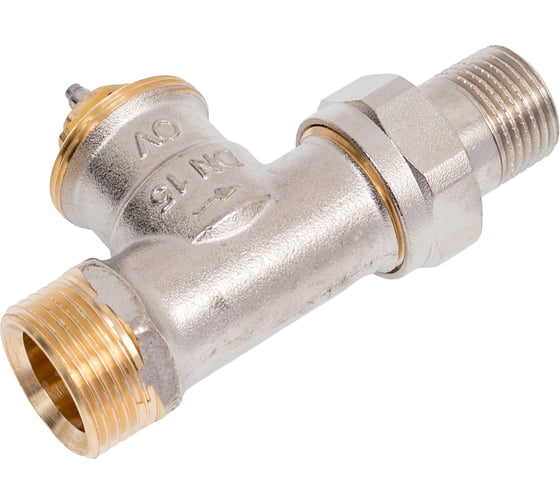 Изображение товара Вентиль OVENTROP серия AV9, проходной, DN-15, 3/4, 1/2, Н ЕК-Н, никелированный 1183847