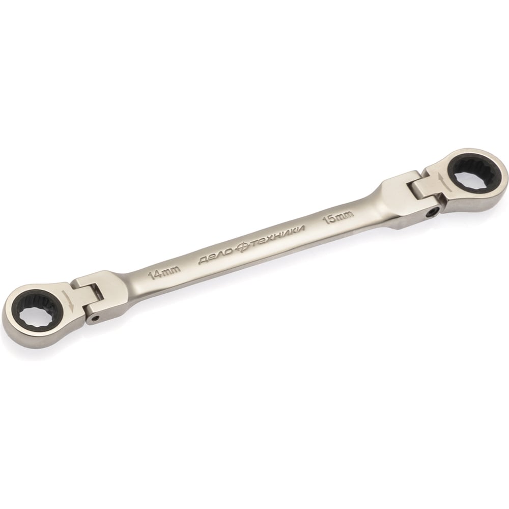 Изображение товара Двусторонний трещоточный шарнирный ключ 14х15 мм Дело Техники