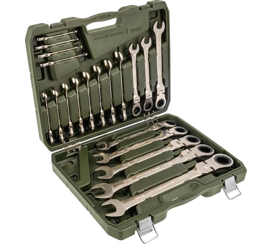 Изображение товара Набор комбинированных трещоточных шарнирных ключей Дело Техники кейс пластик, 20 шт. 515503