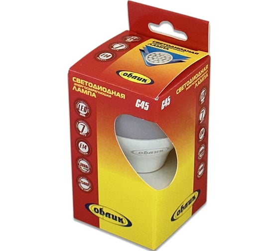 Изображение товара Лампа LED Облик 7Вт G45 E14 230v 3000k 7674