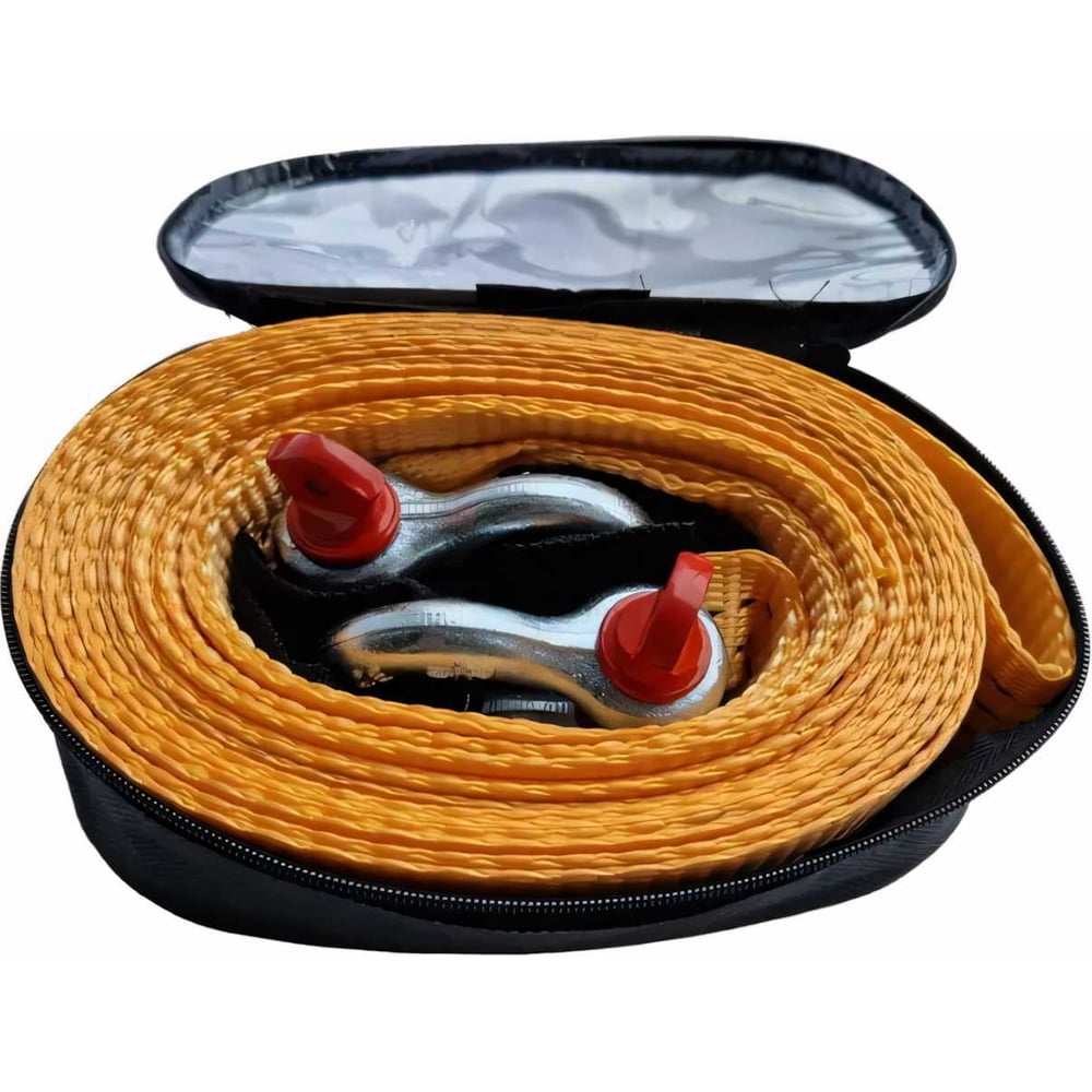 Изображение товара Буксировочный трос Avto Vins 12 т 5 м с шаклами и скобами для авто до 5 тонн