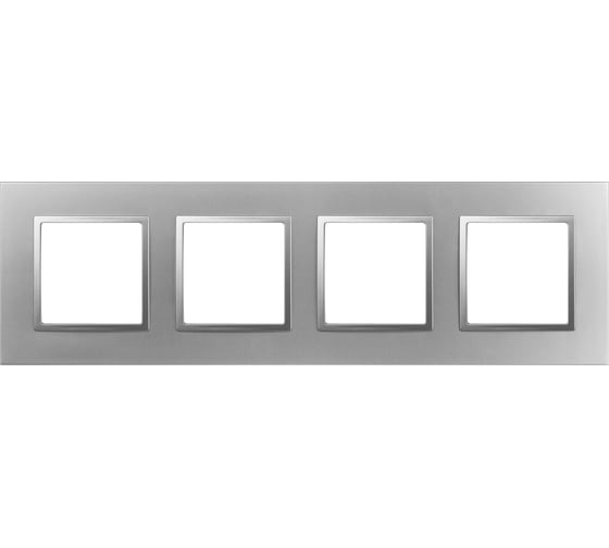 Изображение товара Рамка для розеток и выключателей ЭРА Elegance 14501403 Classic, на 4 поста, алюминий Б0060588