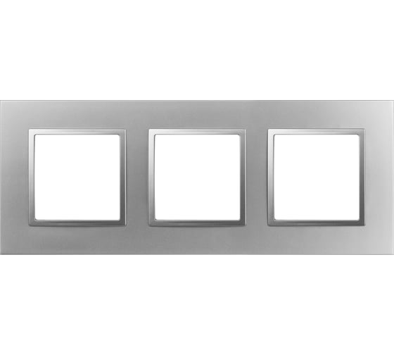 Изображение товара Рамка для розеток и выключателей ЭРА Elegance 14501303 Classic, на 3 поста, алюминий Б0060583