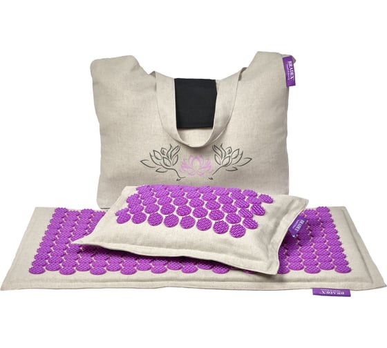 Изображение товара Акупунктурный набор BRADEX нирвана бежевый, лиловые шипы, премиум-серия KZ 0713