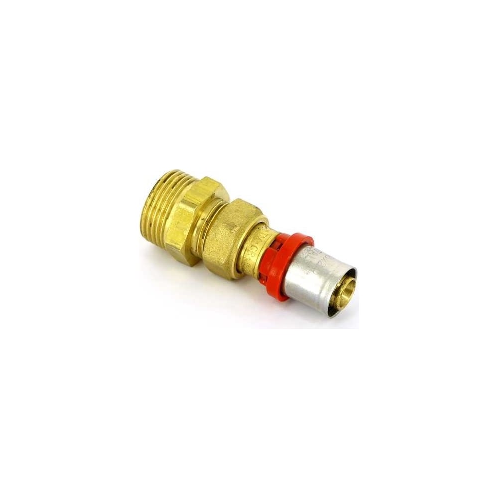 Прямое соединение Tiemme 16x3/4" Н со сгоном латунь, пресс 1650273 1650273/1667