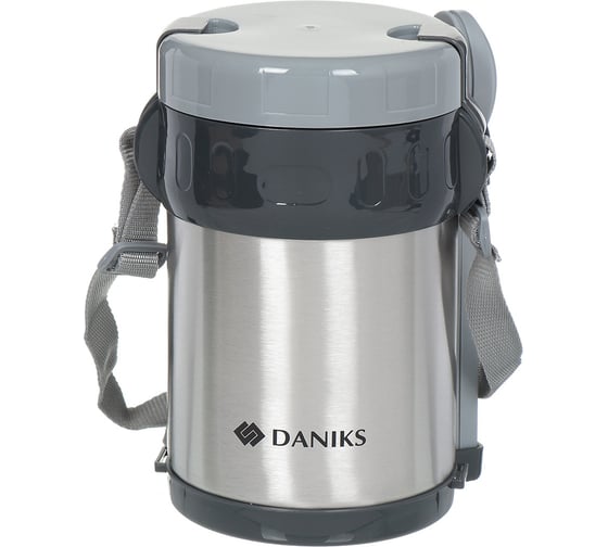 Изображение товара Термос для еды DANIKS, нерж, 2 л, шир.горл, колба нерж, с ложкой и вилкой, серебр, sl-200my 316133