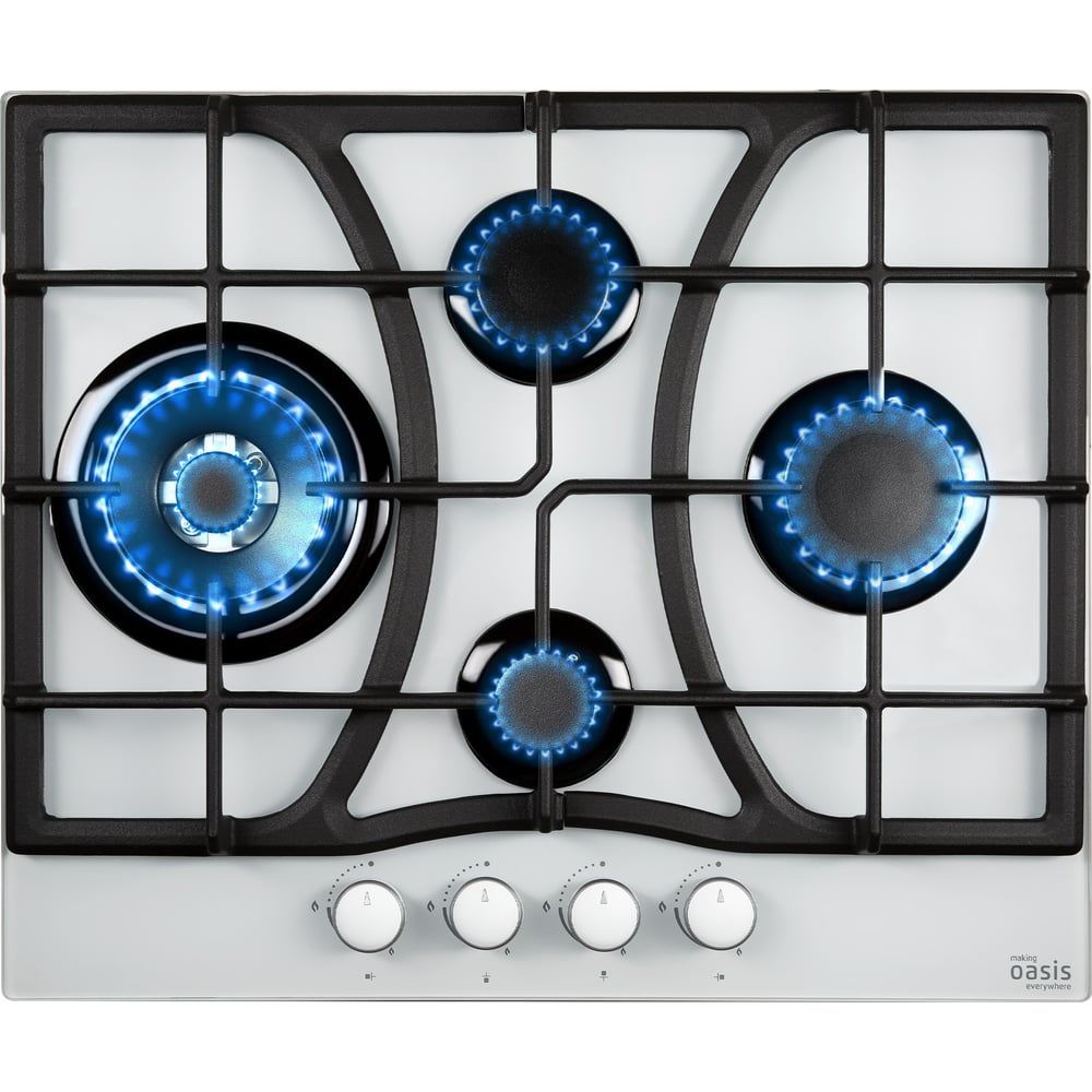 Изображение товара Газовая варочная панель OASIS P-GWTT 4 конфорки с электроподжиг белая