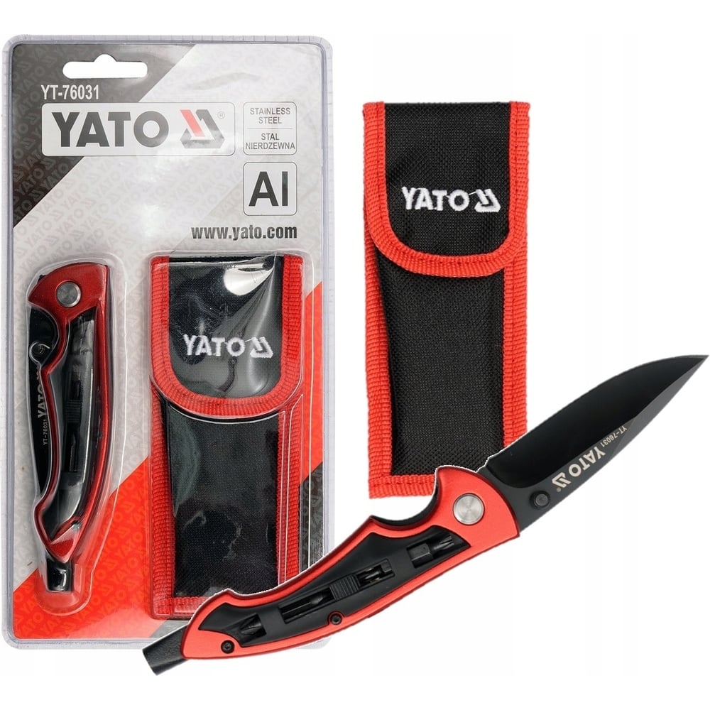Изображение товара Складной нож YATO с битами YT-76031 профессиональный инструмент Изображение товара Складной нож YATO с битами YT-76031 профессиональный инструмент